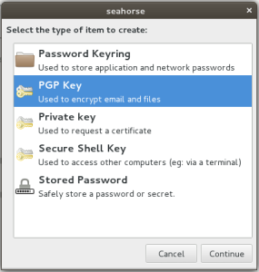 Select "PGP" Key Type